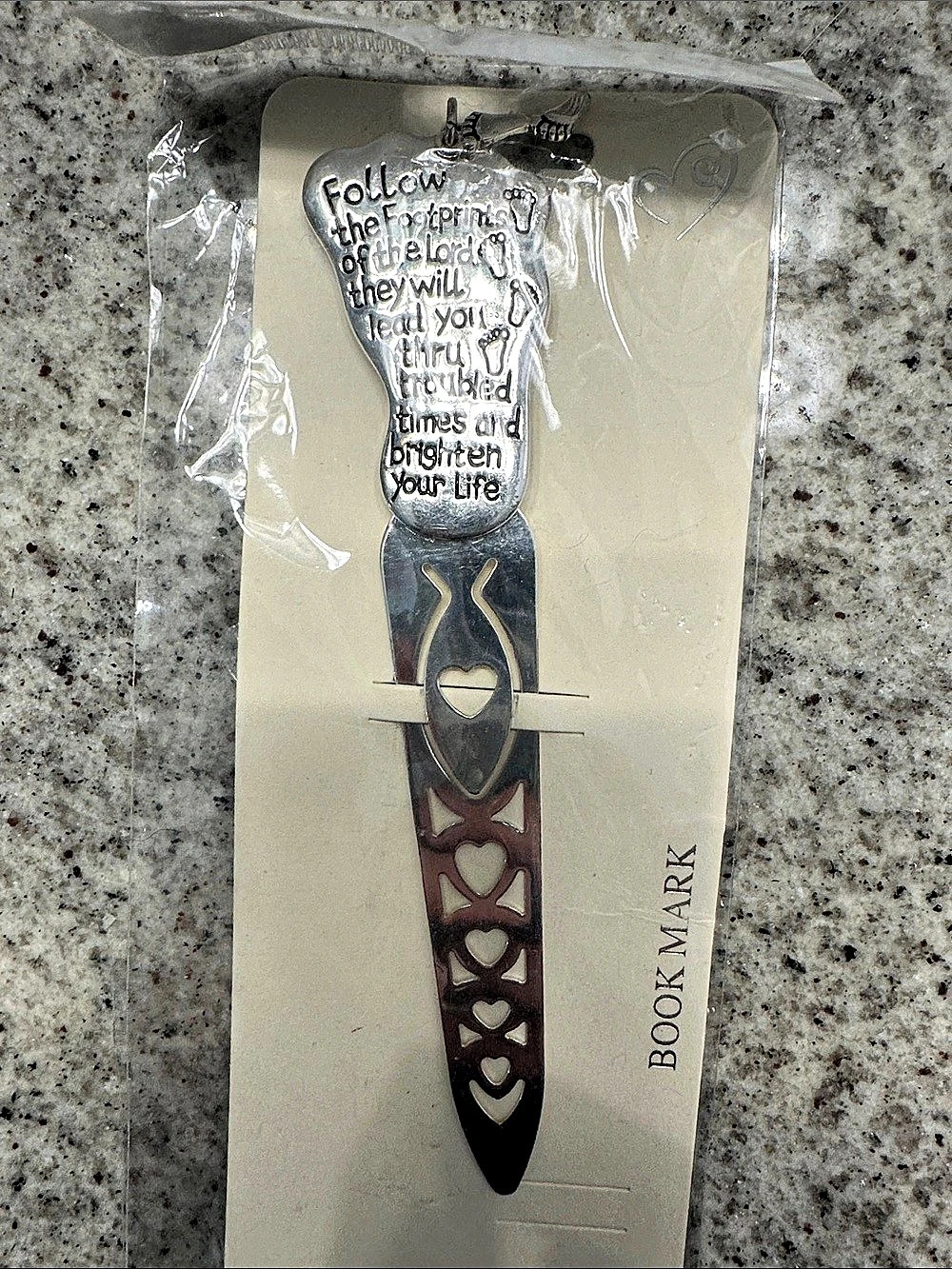 Inspirational Bookmark in Silver NwT